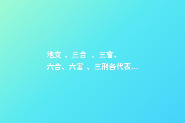 地支、三合、三會、 六合、六害、三刑各代表的意義!